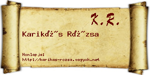 Karikás Rózsa névjegykártya