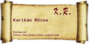 Karikás Rózsa névjegykártya