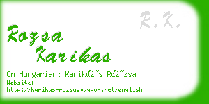 rozsa karikas business card